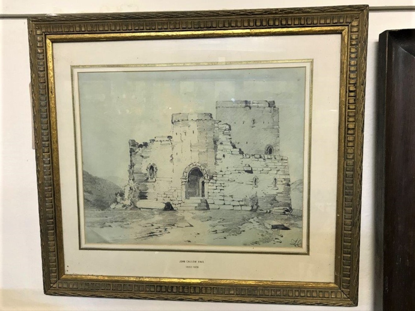 Drawing of Keep/Fort Signed John Callow RWS