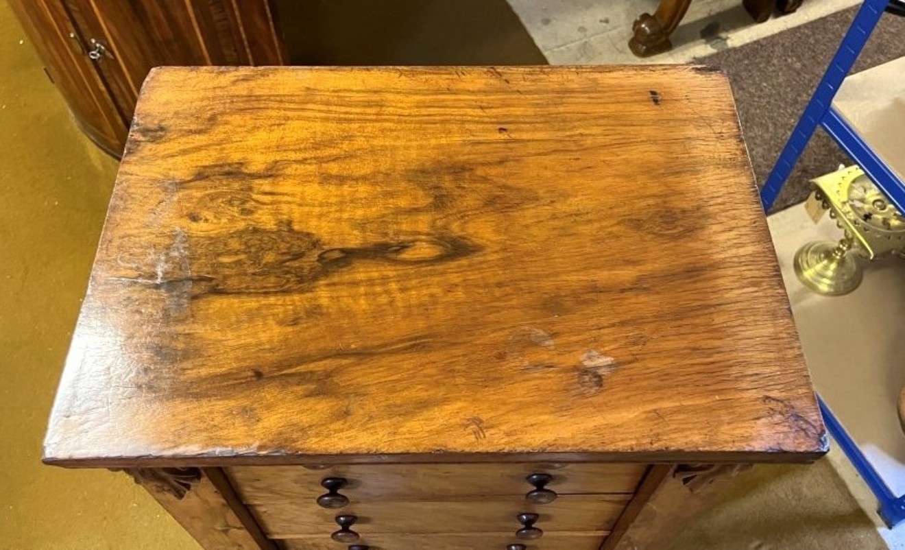 Victorian Figured Walnut Wellington Chest