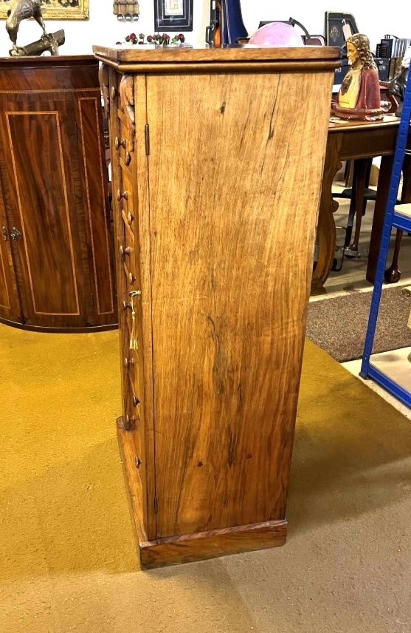 Victorian Figured Walnut Wellington Chest