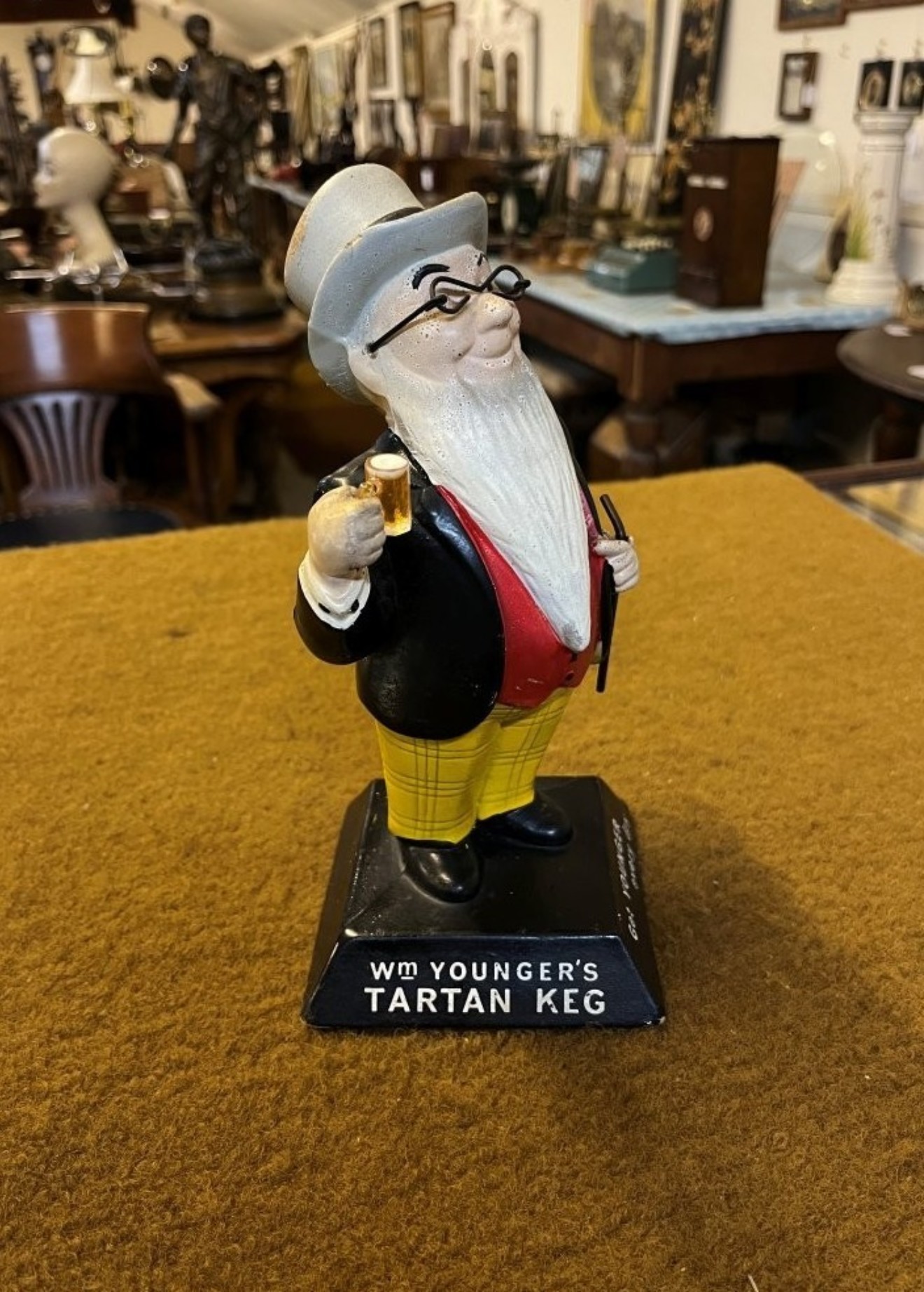 Vintage Wm Youngers Tartan Keg "Get Younger Every Day" Beer Advertising Figure