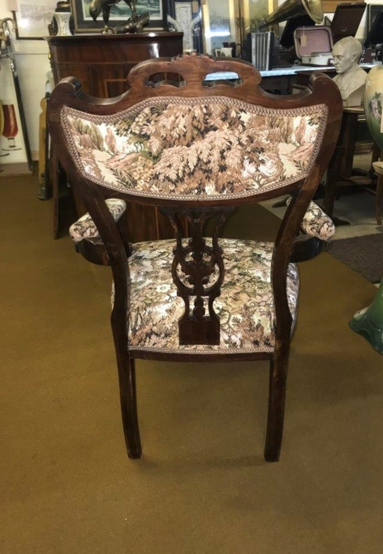 Victorian Mahogany Open Armchair