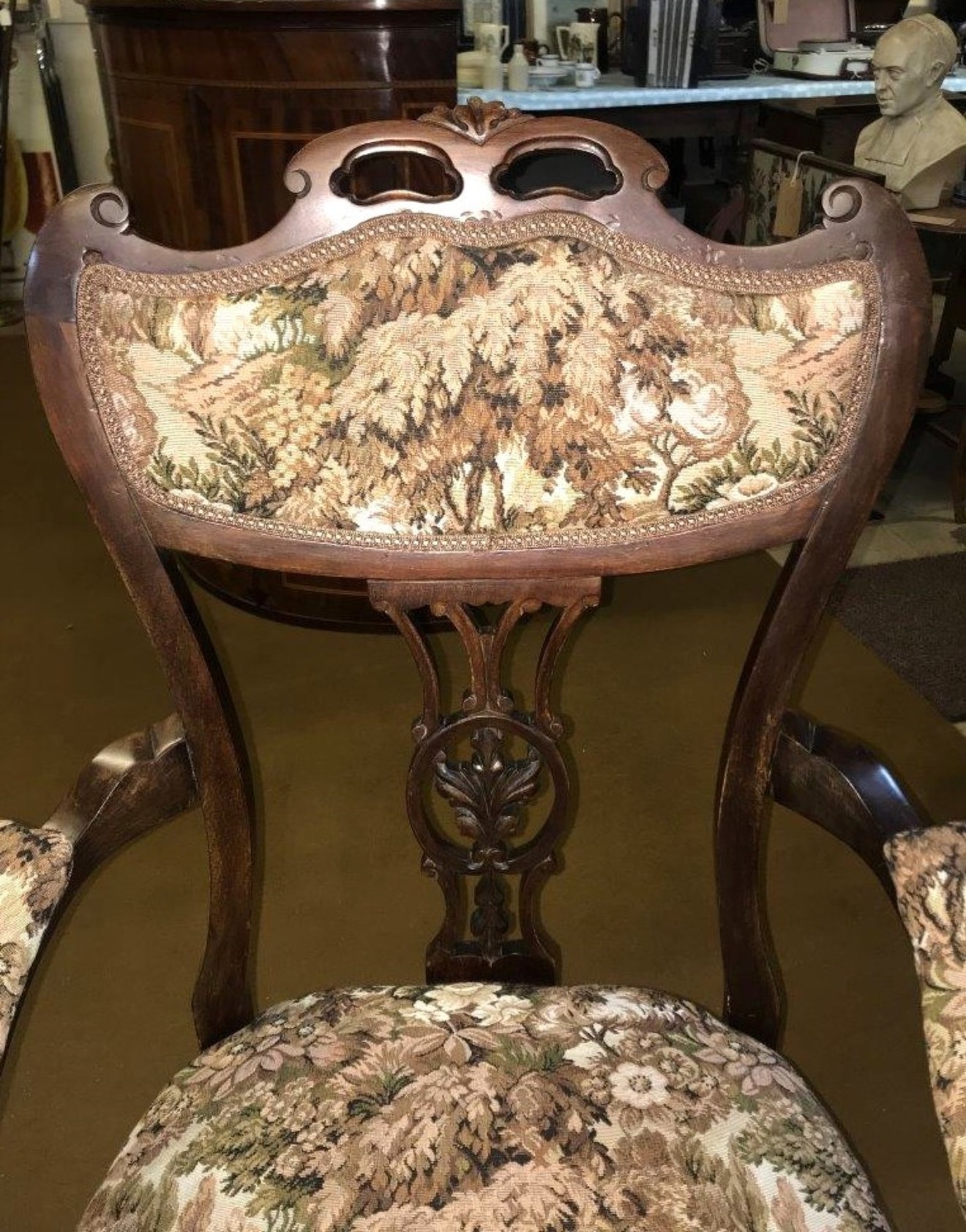 Victorian Mahogany Open Armchair