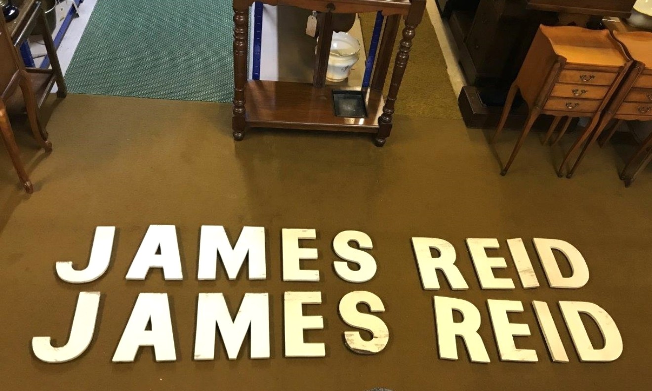 Wooden Shop Sign Letters JAMES REID (2 Sets)