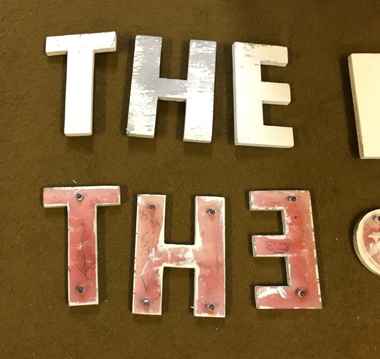 Wooden Shop Sign Letters THE PHOTO CENTER (2 Sets)