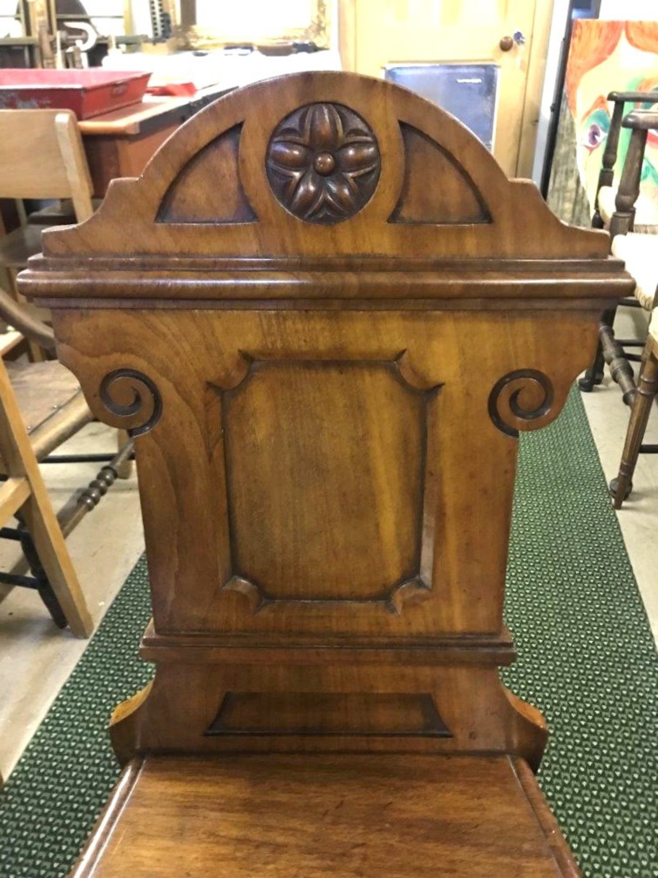 Pair of Victorian Walnut Hall Chairs