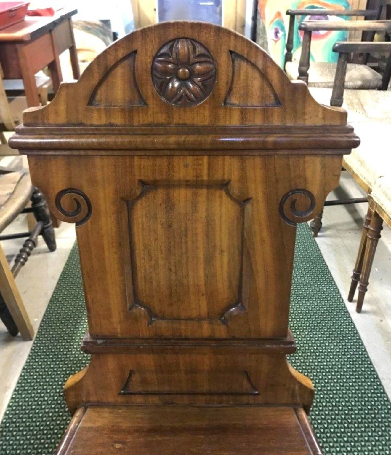 Pair of Victorian Walnut Hall Chairs