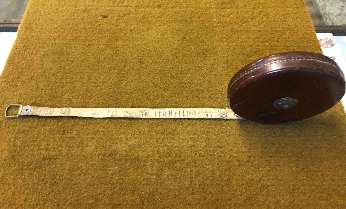 Vintage Chesterman's Leather & Brass Tape Measure 100 Feet