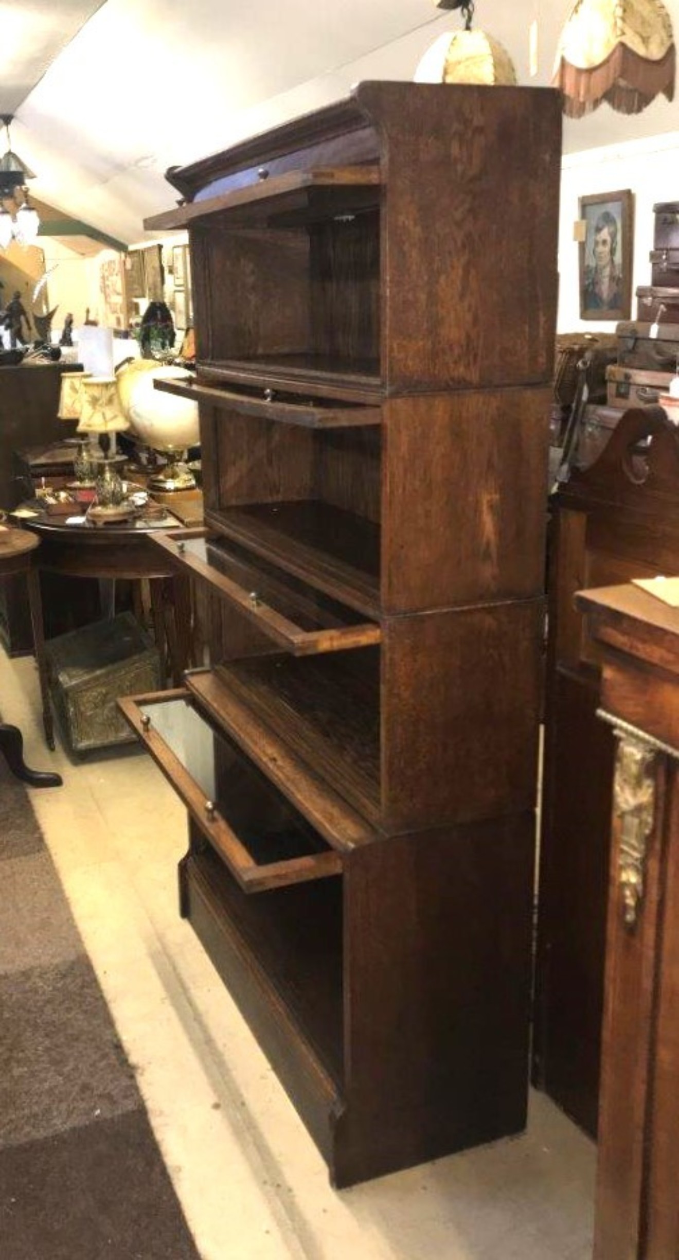 Antique Oak Barrister's Bookcase Designed & Manufactured by Baker's of Oxford