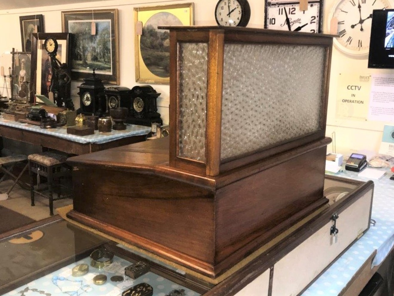 Early 20th Century Bank Clerks Counter Top Desk