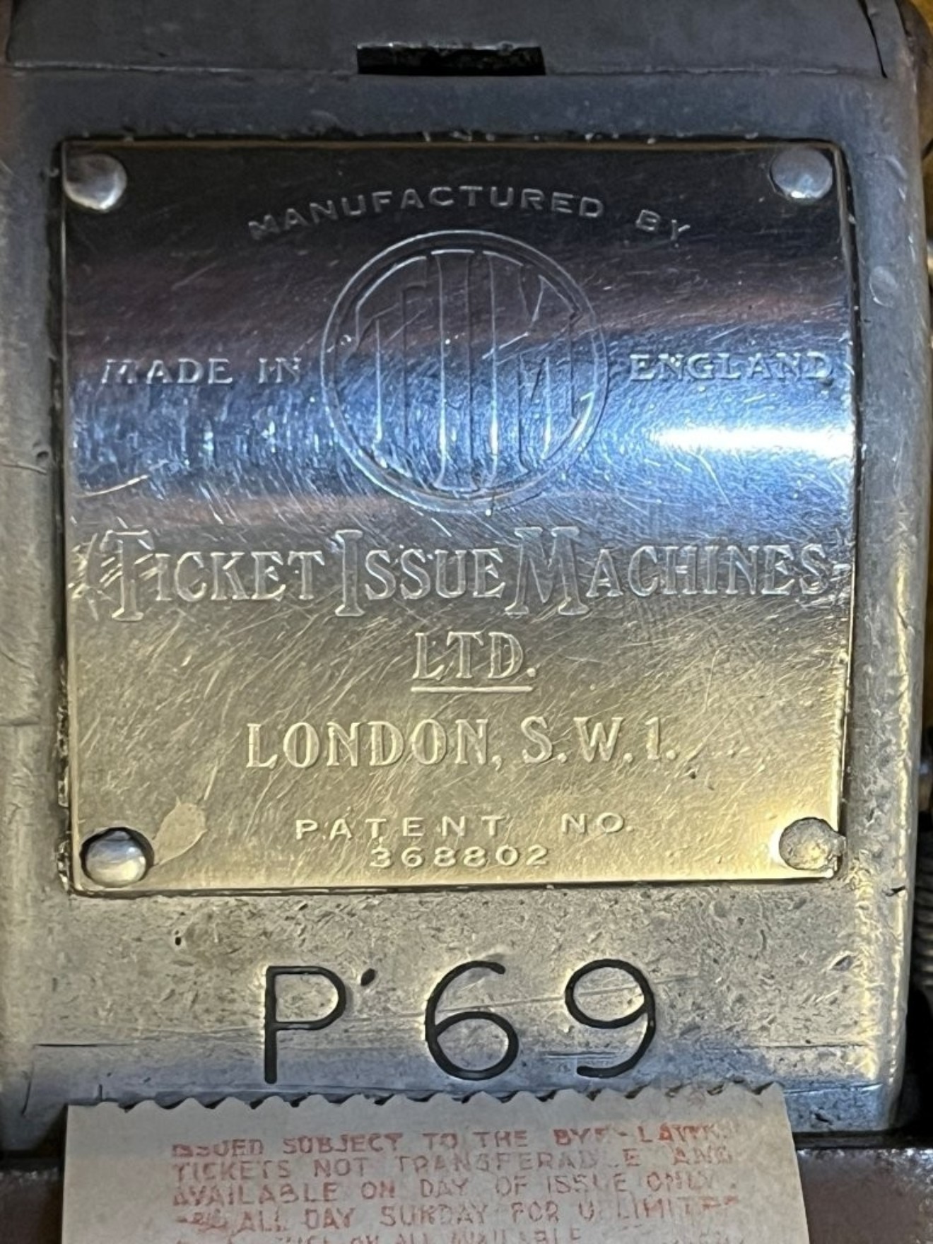 Vintage TIM Bus Conductors Ticket Machine No P69 Ex Glasgow Corporation Transport