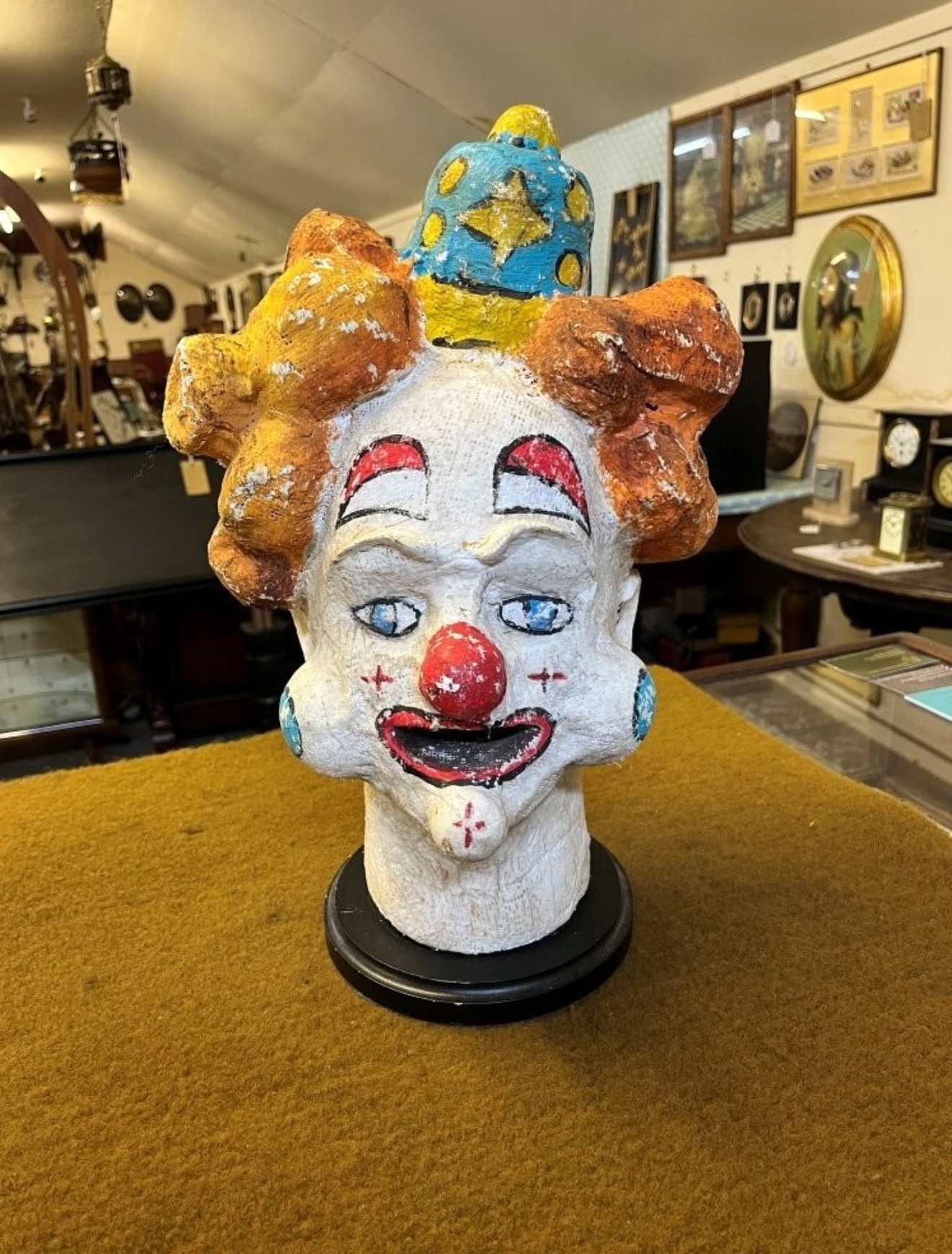 Vintage French Clowns Head ﻿Papier Mache Bust