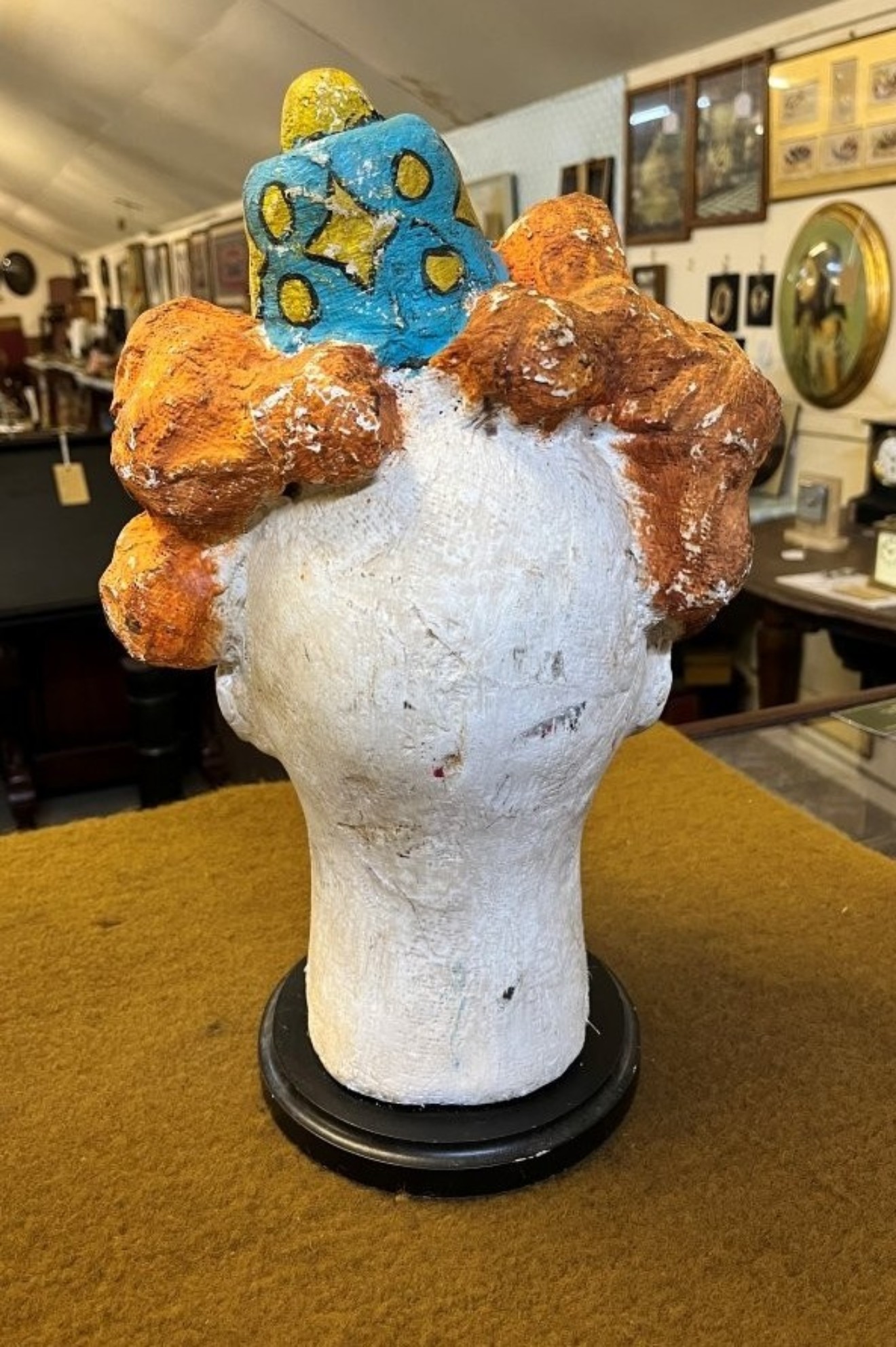 Vintage French Clowns Head ﻿Papier Mache Bust