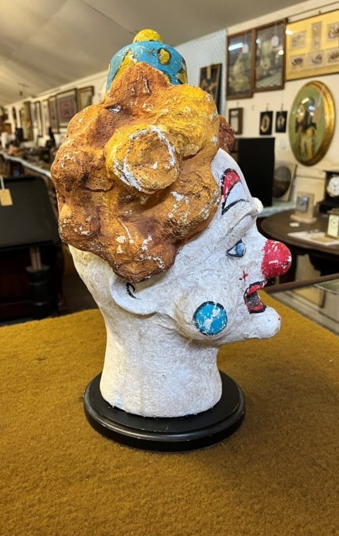 Vintage French Clowns Head ﻿Papier Mache Bust