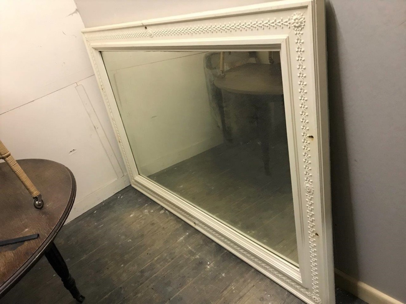 Extra Large Wooden Framed White Mirror