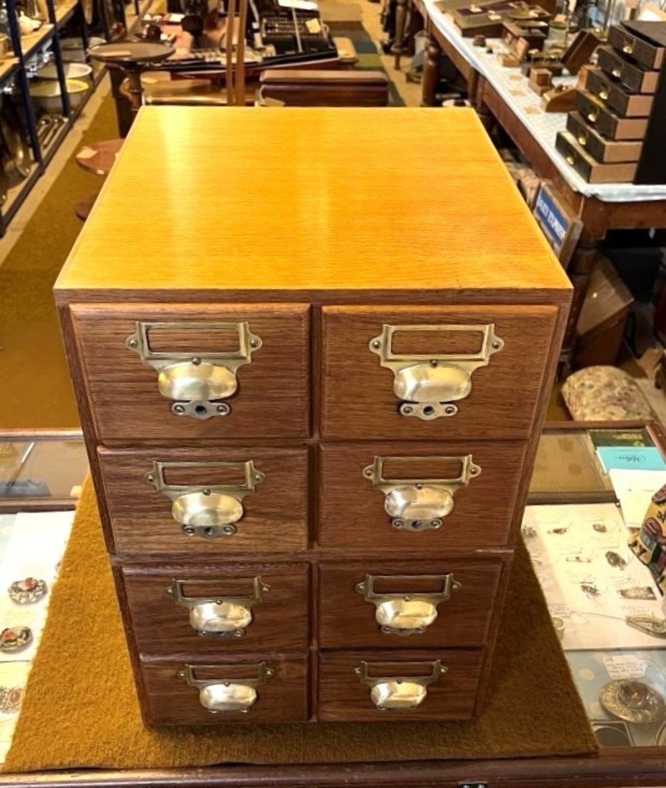 Mid Century 8 Drawer Filing / Index Card Cabinet