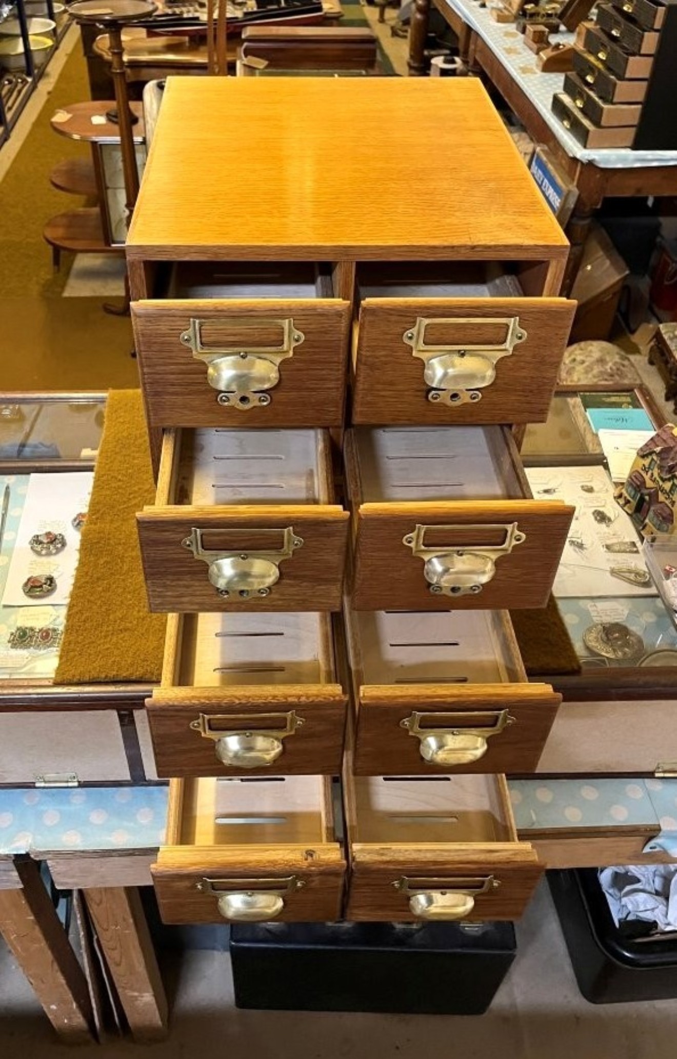 Mid Century 8 Drawer Filing / Index Card Cabinet