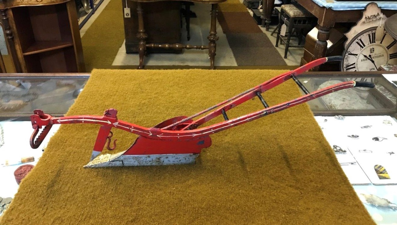 Vintage Handmade Metal Model Plough