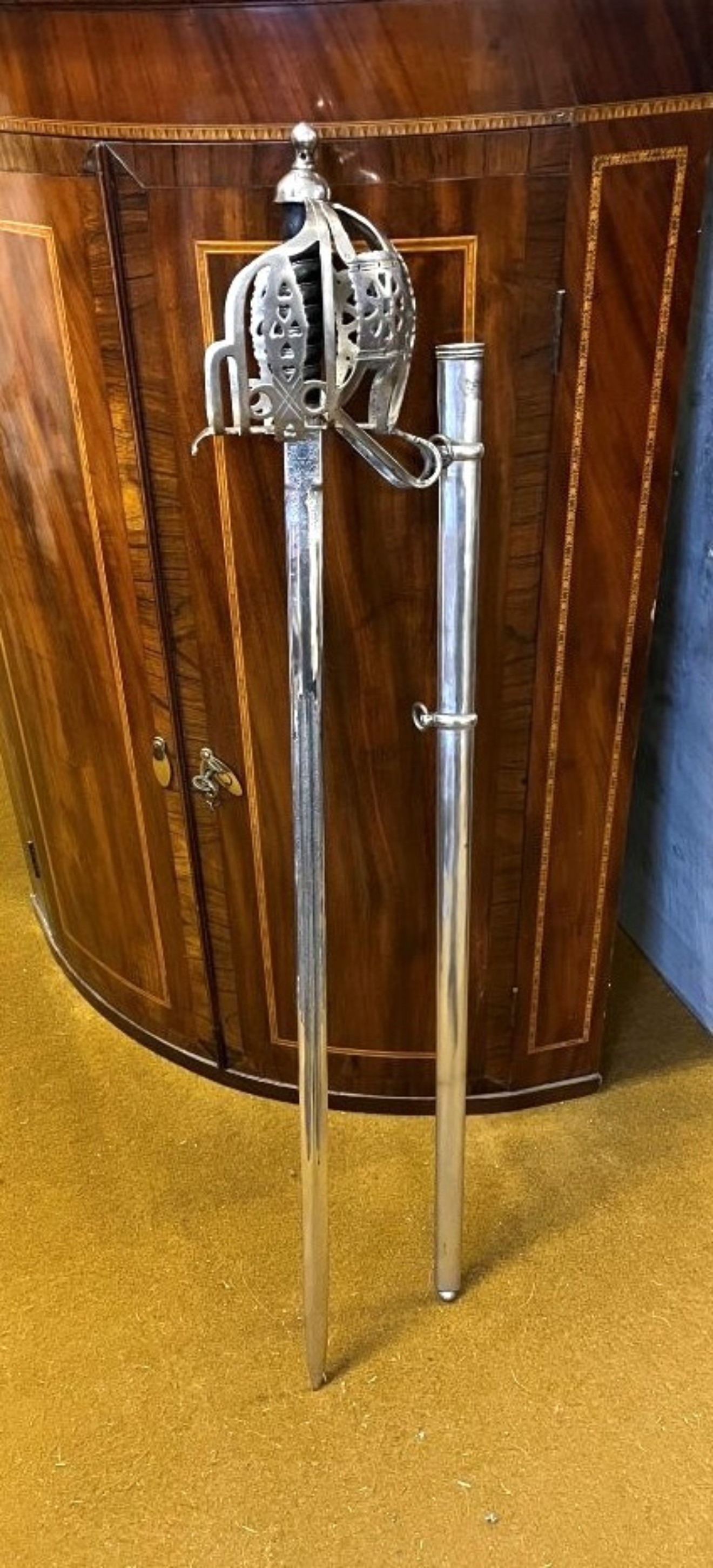 George V 1828 Pattern Scottish Basket Hilt Broadsword and Scabbard