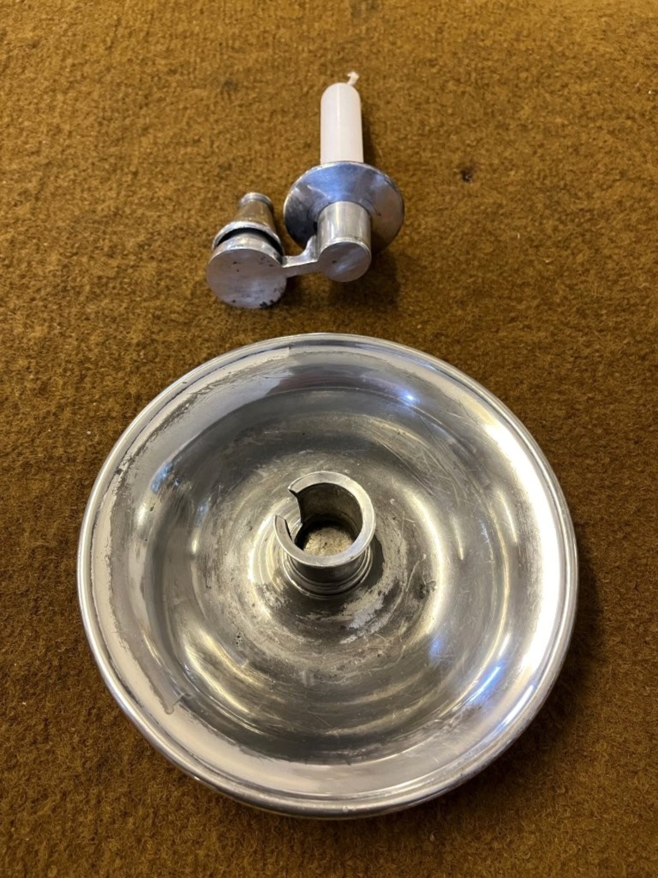 Victorian Pair of Silver Plated James Dixon & Sons Sheffield Candle Holders and Snuffers