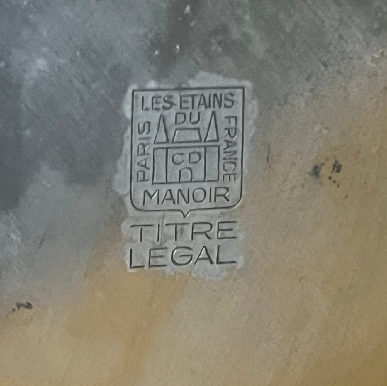 Vintage French Pewter Lidded Tankard with Clock in the Lid By Les Etains du Manoir Paris France