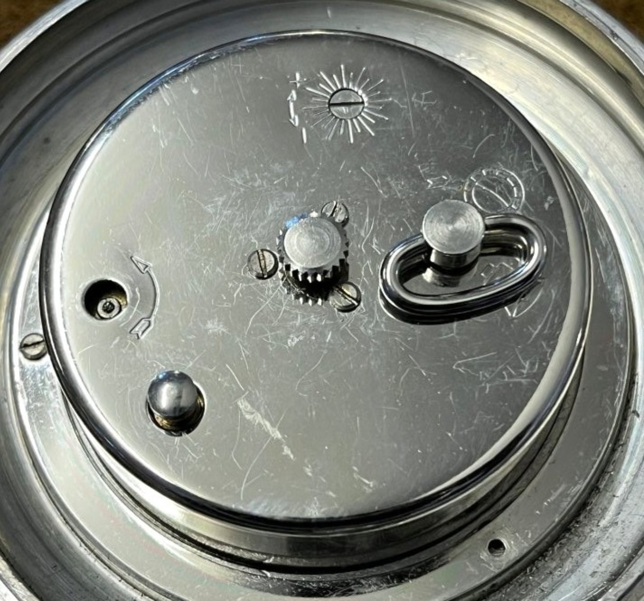 Vintage French Pewter Lidded Tankard with Clock in the Lid By Les Etains du Manoir Paris France