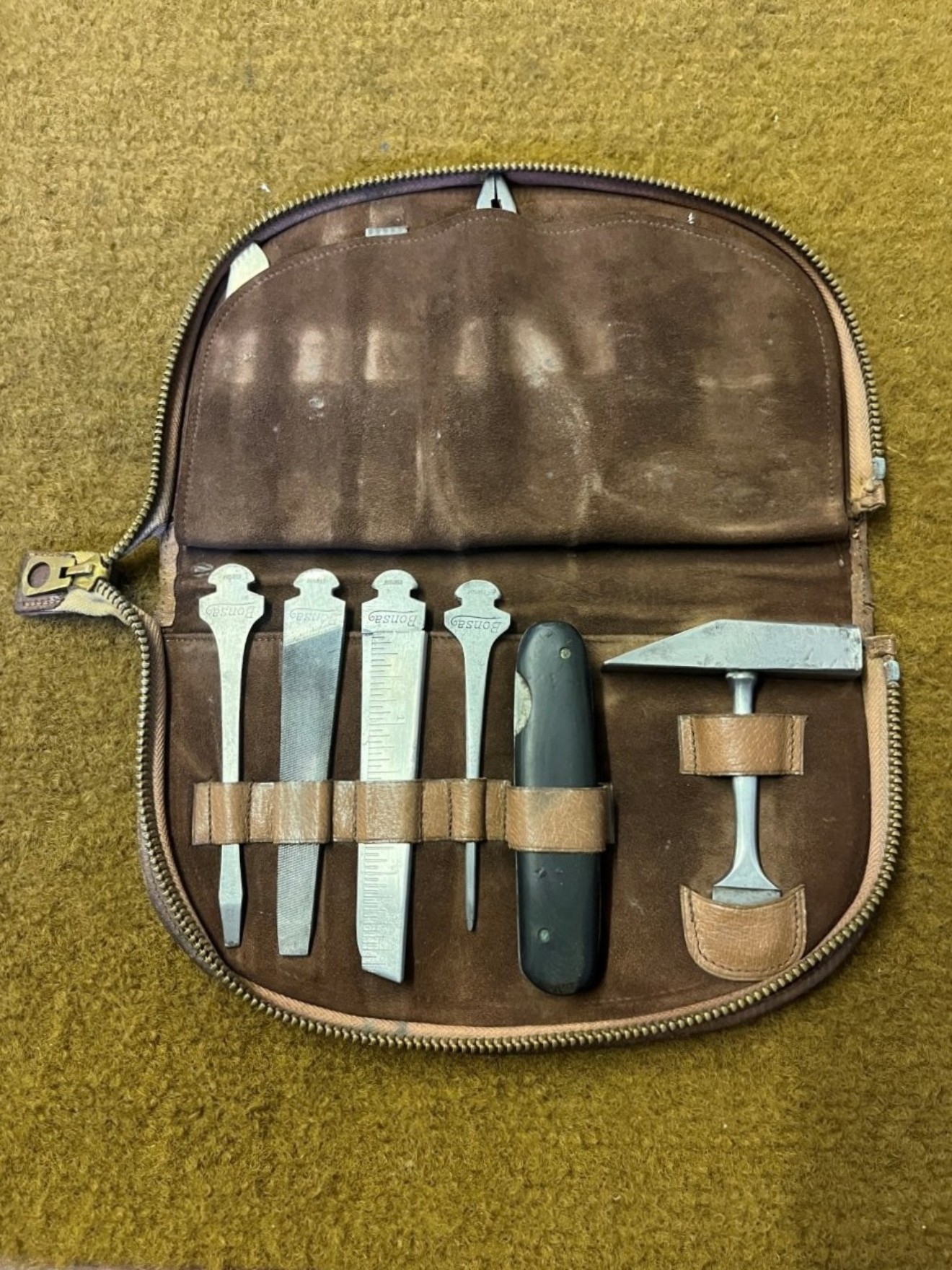 Rare Vintage German Bonsa (Bontgen & Sabin) 12 Piece Pocket Tool Kit Retailed by Fortnum & Mason On Piccadilly London