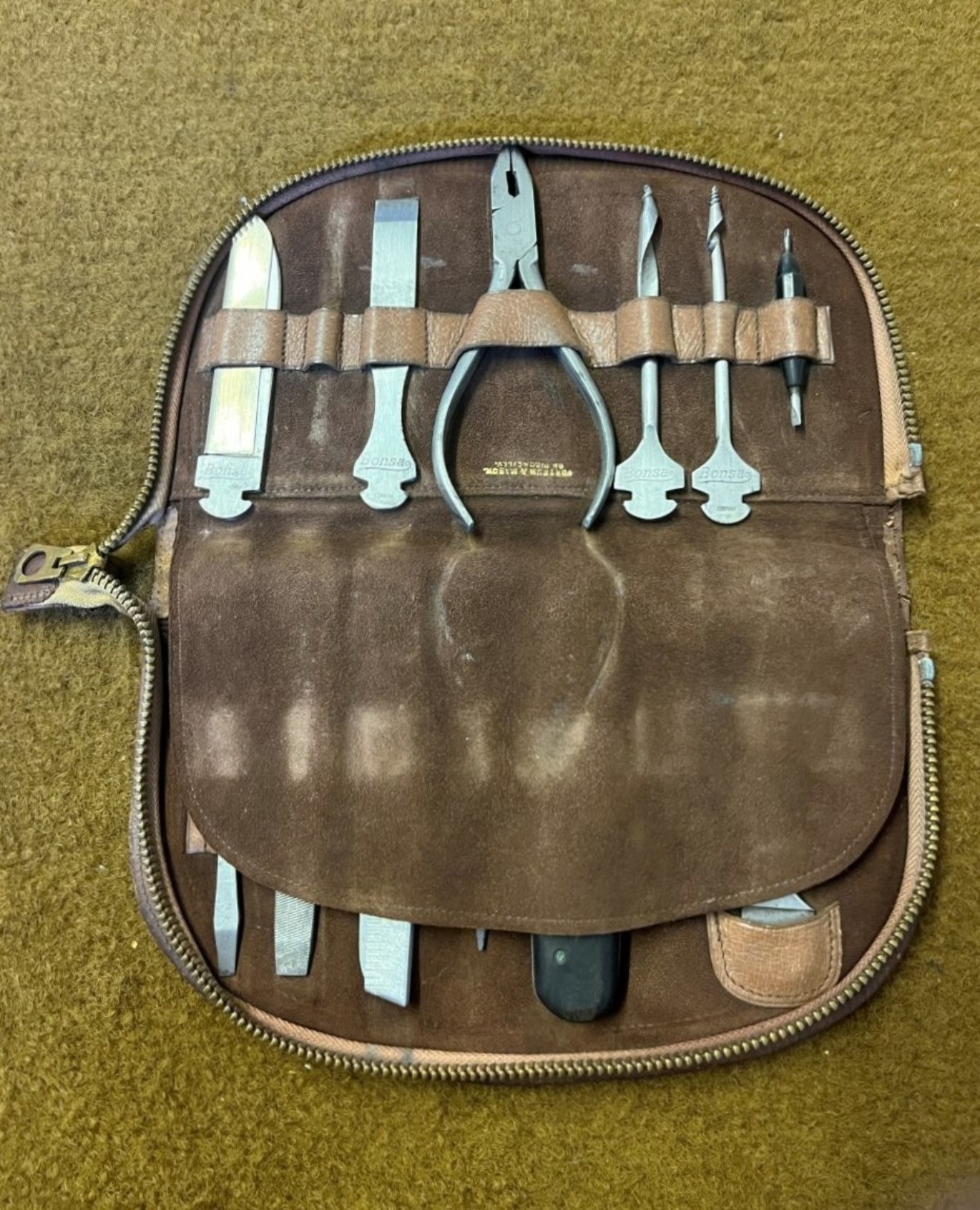 Rare Vintage German Bonsa (Bontgen & Sabin) 12 Piece Pocket Tool Kit Retailed by Fortnum & Mason On Piccadilly London
