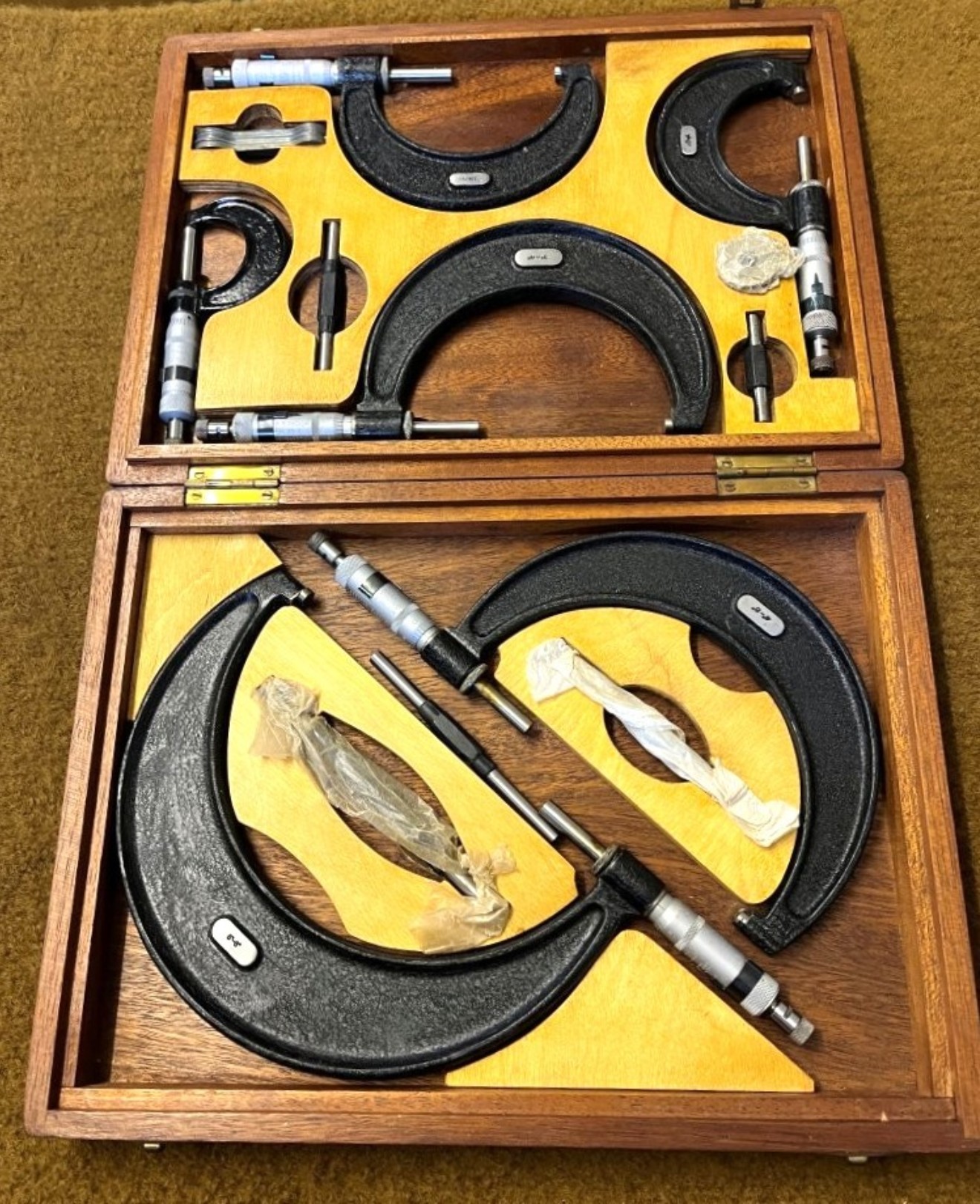Vintage 6 Piece Moore & Wright External Micrometer Set