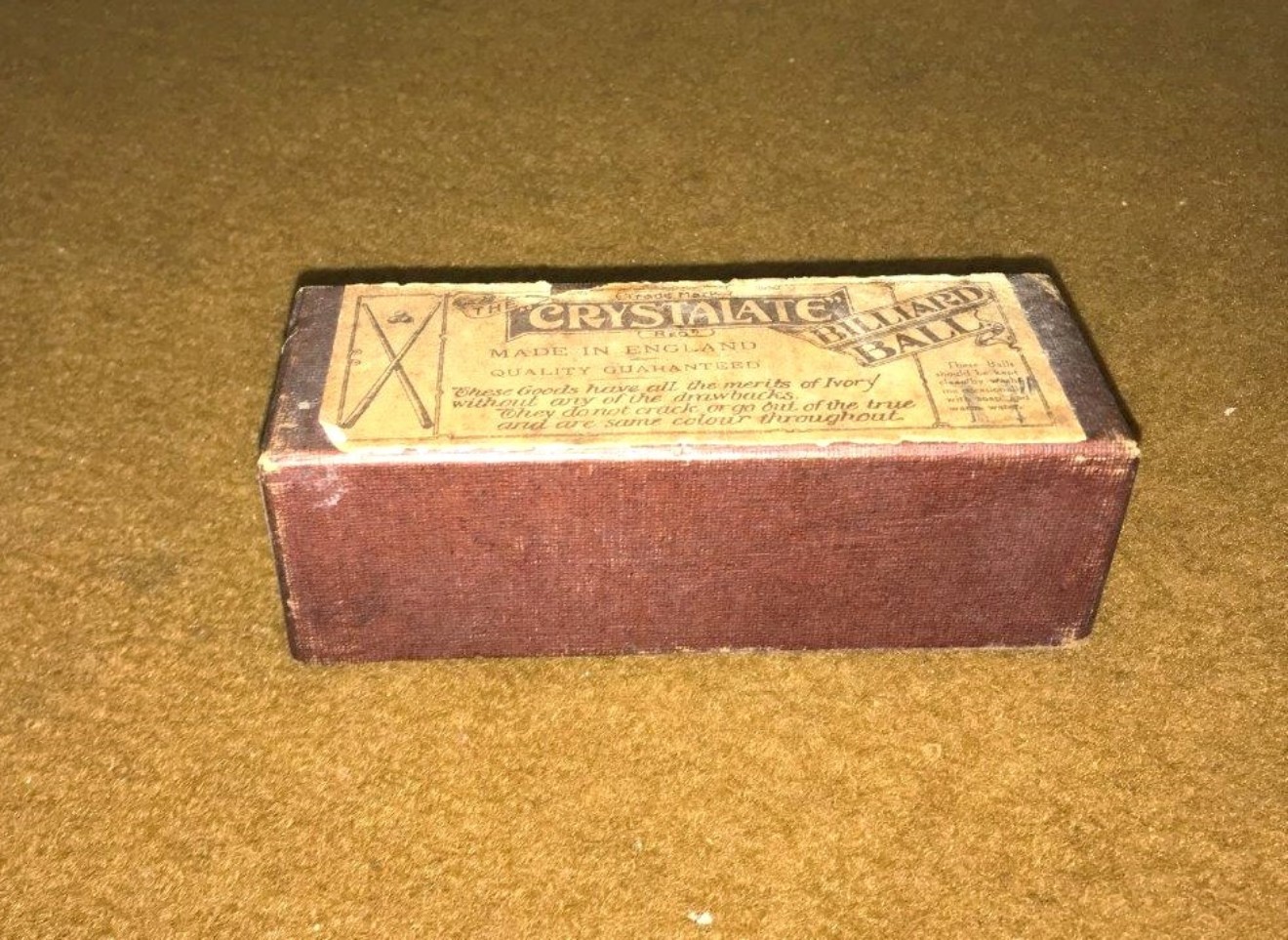 Vintage Set of Crystalate Billiard Balls in Original Box