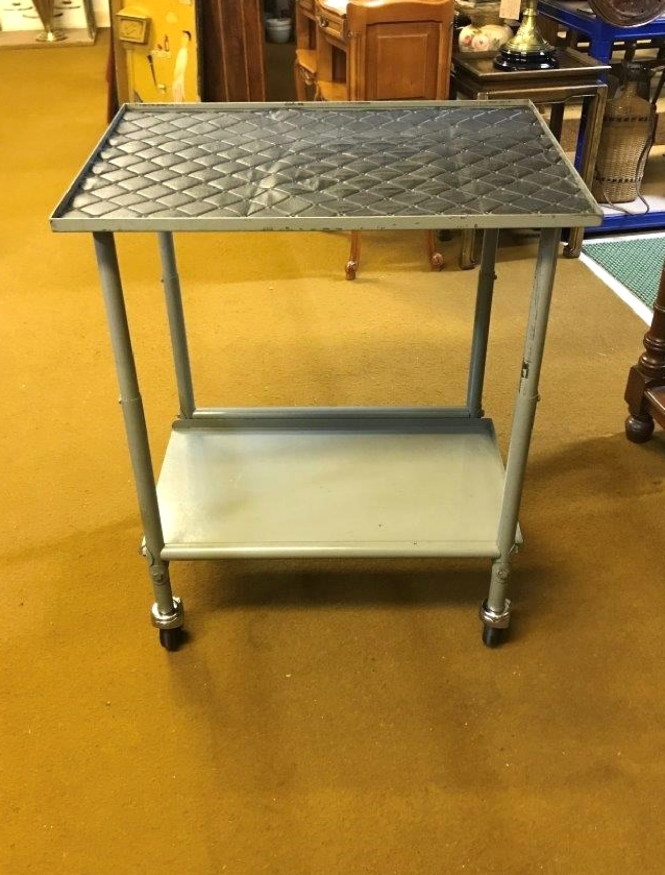 Vintage Adjustable Height Industrial Trolley