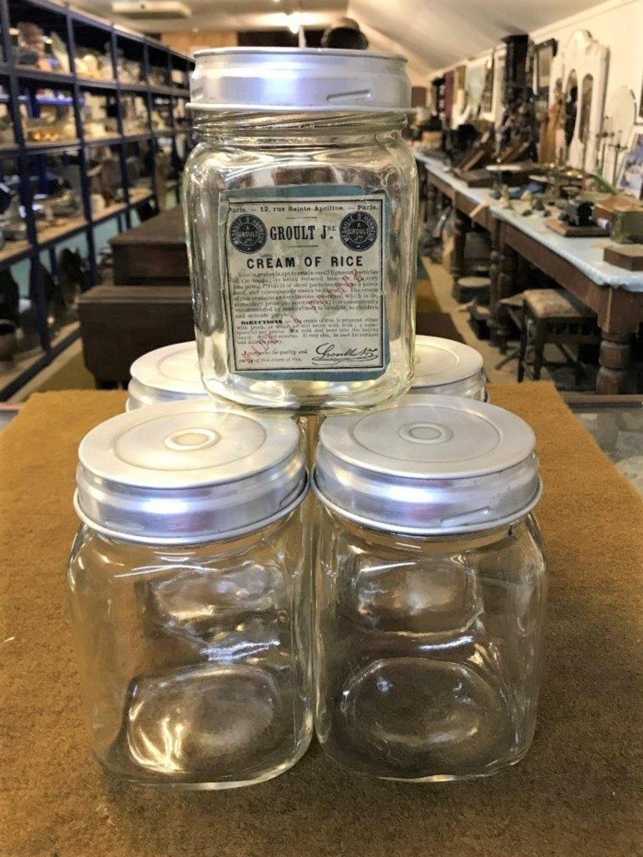 French Square Glass Preserve Jars