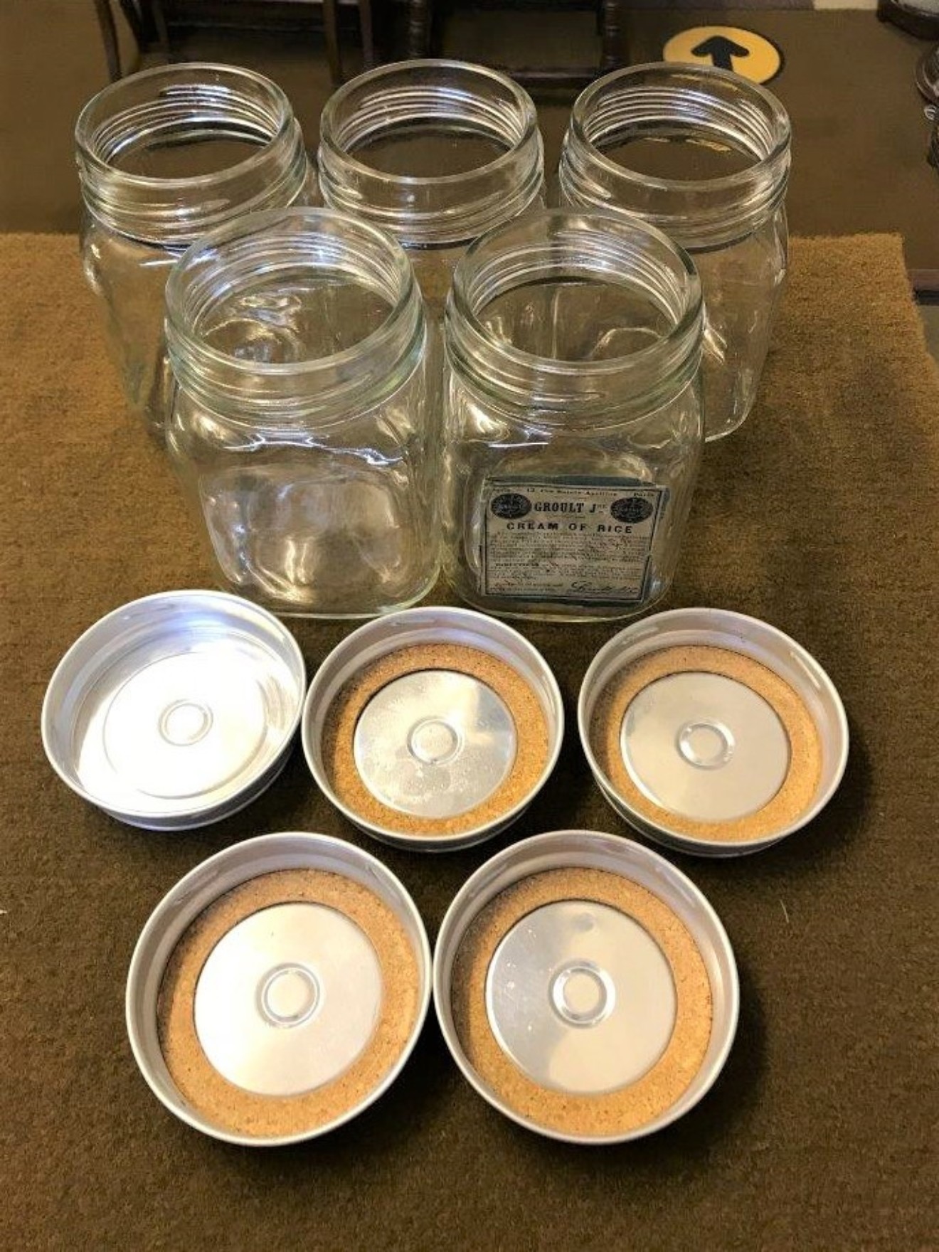 French Square Glass Preserve Jars