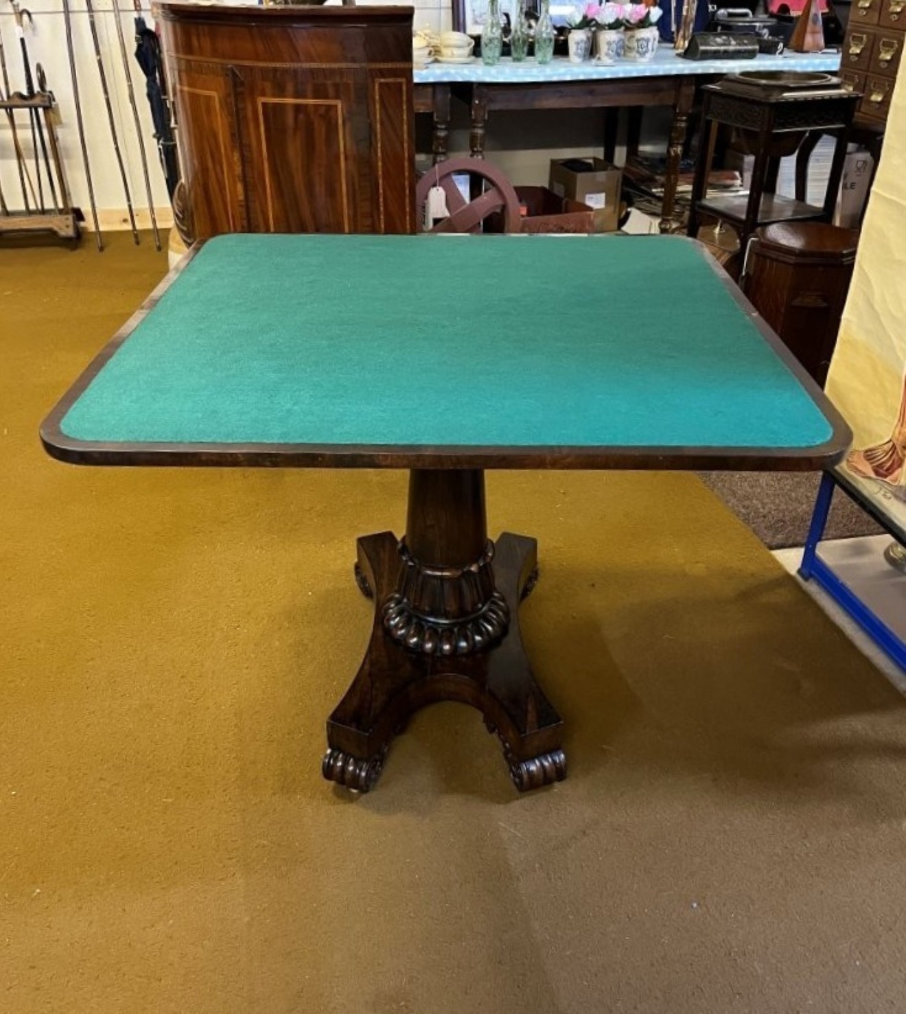 Victorian Rosewood Pedestal Console / Card Table