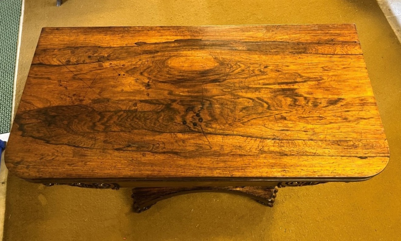 Victorian Rosewood Pedestal Console / Card Table