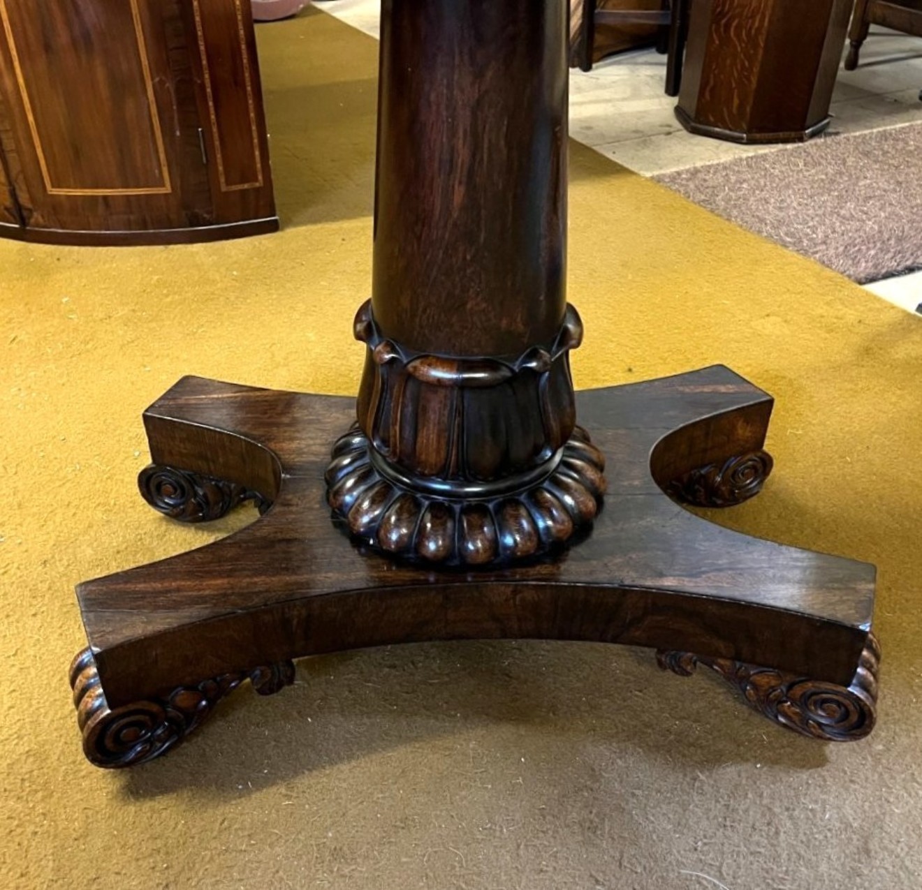 Victorian Rosewood Pedestal Console / Card Table
