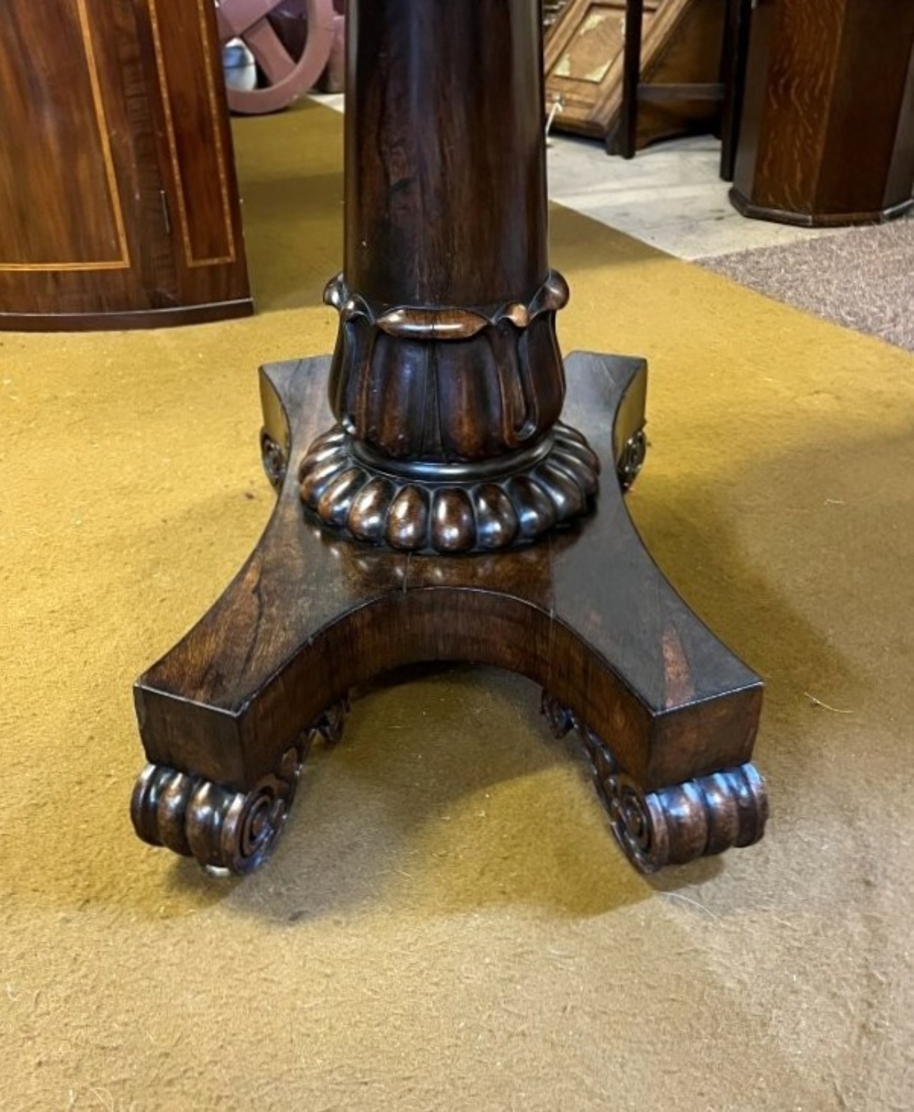 Victorian Rosewood Pedestal Console / Card Table