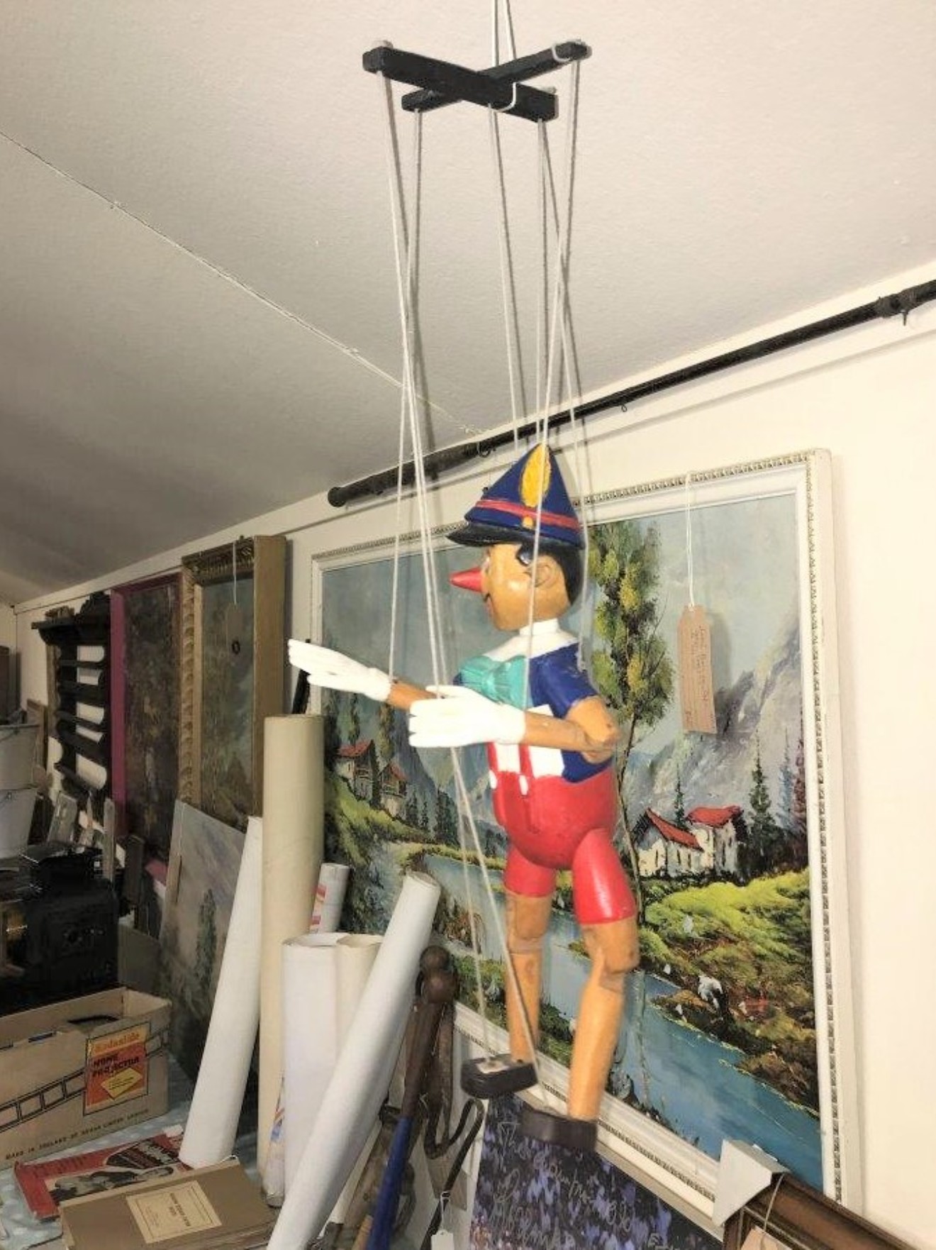 Vintage Pinocchio Marionette Strung Puppet