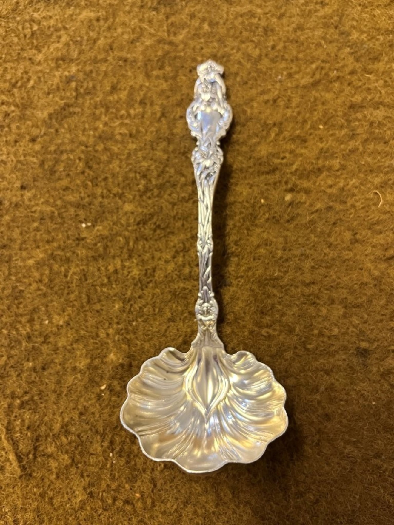 Antique American Whiting Manf Co "Lily" Silver Sauce Ladle