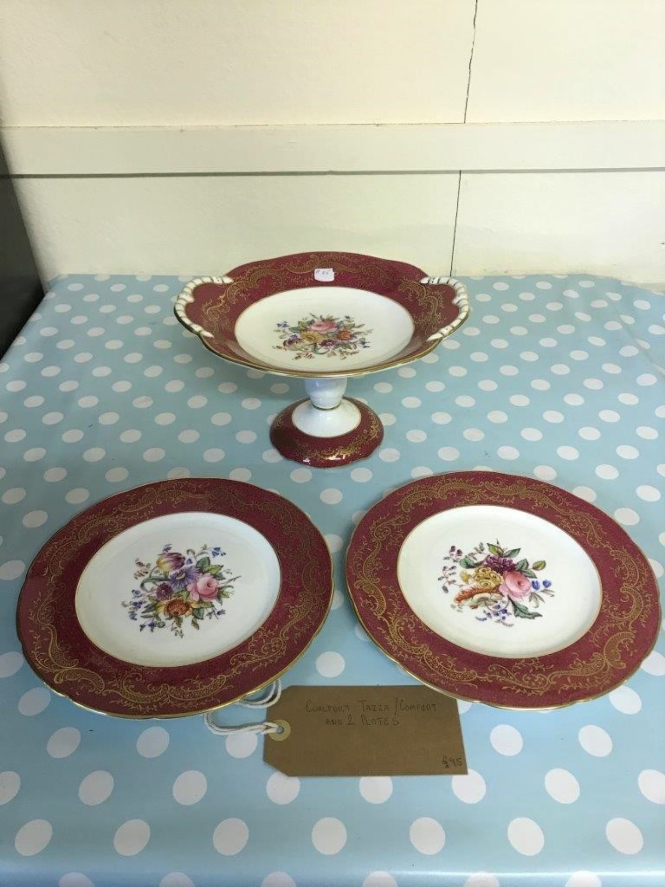 Coalport Tazza  & 2 Plates