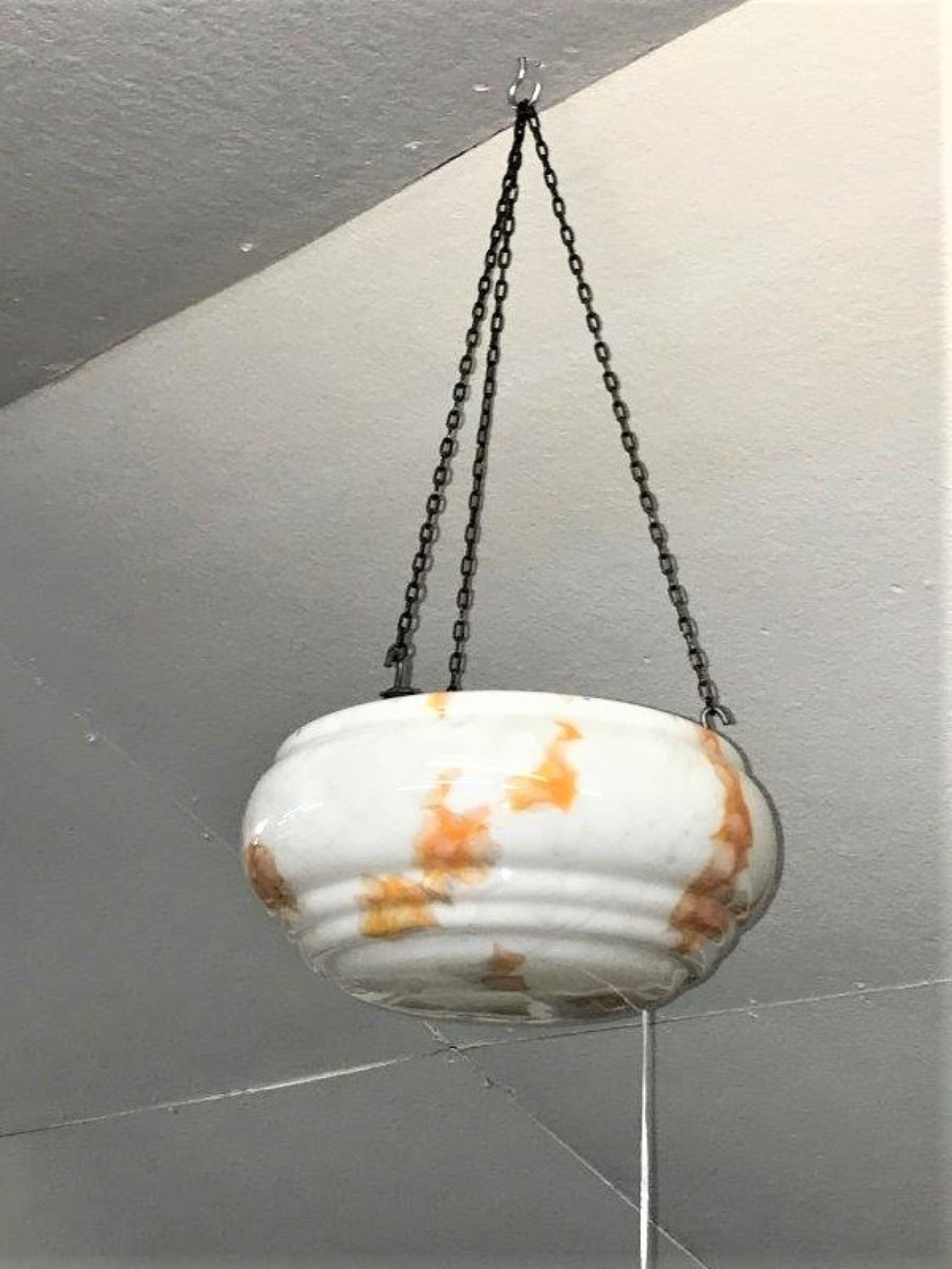 Art Deco Marbled Glass Plafonnier Light Shade