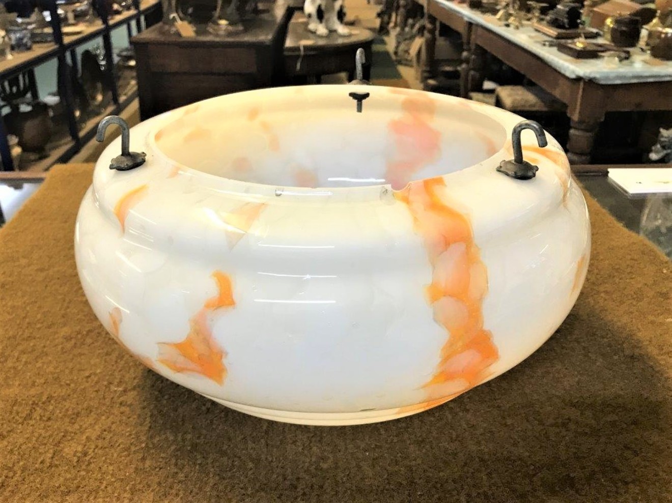 Art Deco Marbled Glass Plafonnier Light Shade