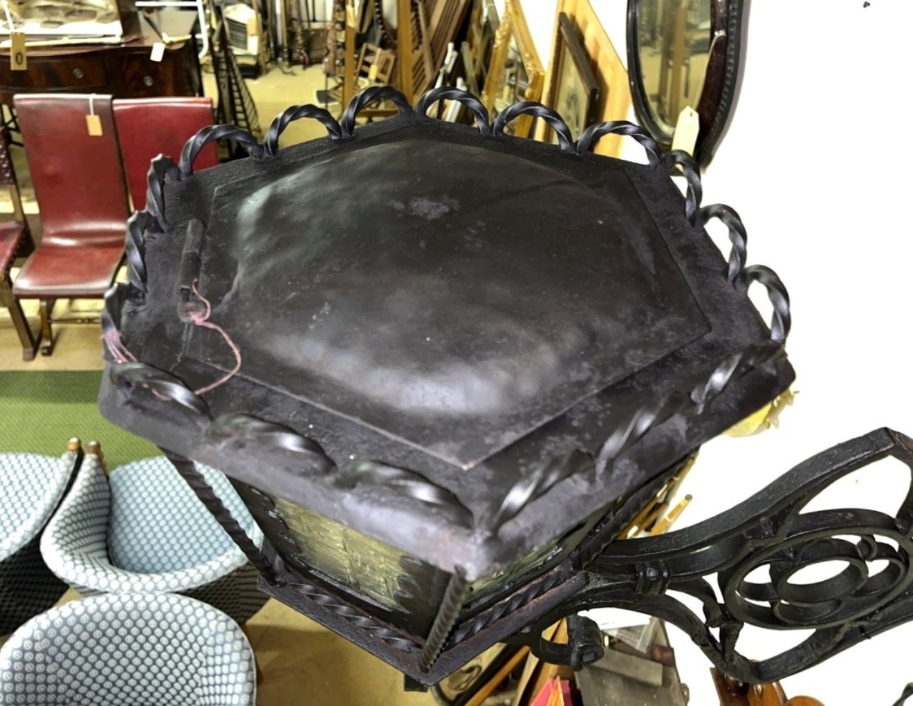 Vintage Wrought Iron Outside Light Fitting Gothic Style Hand Forged by a Blacksmith
