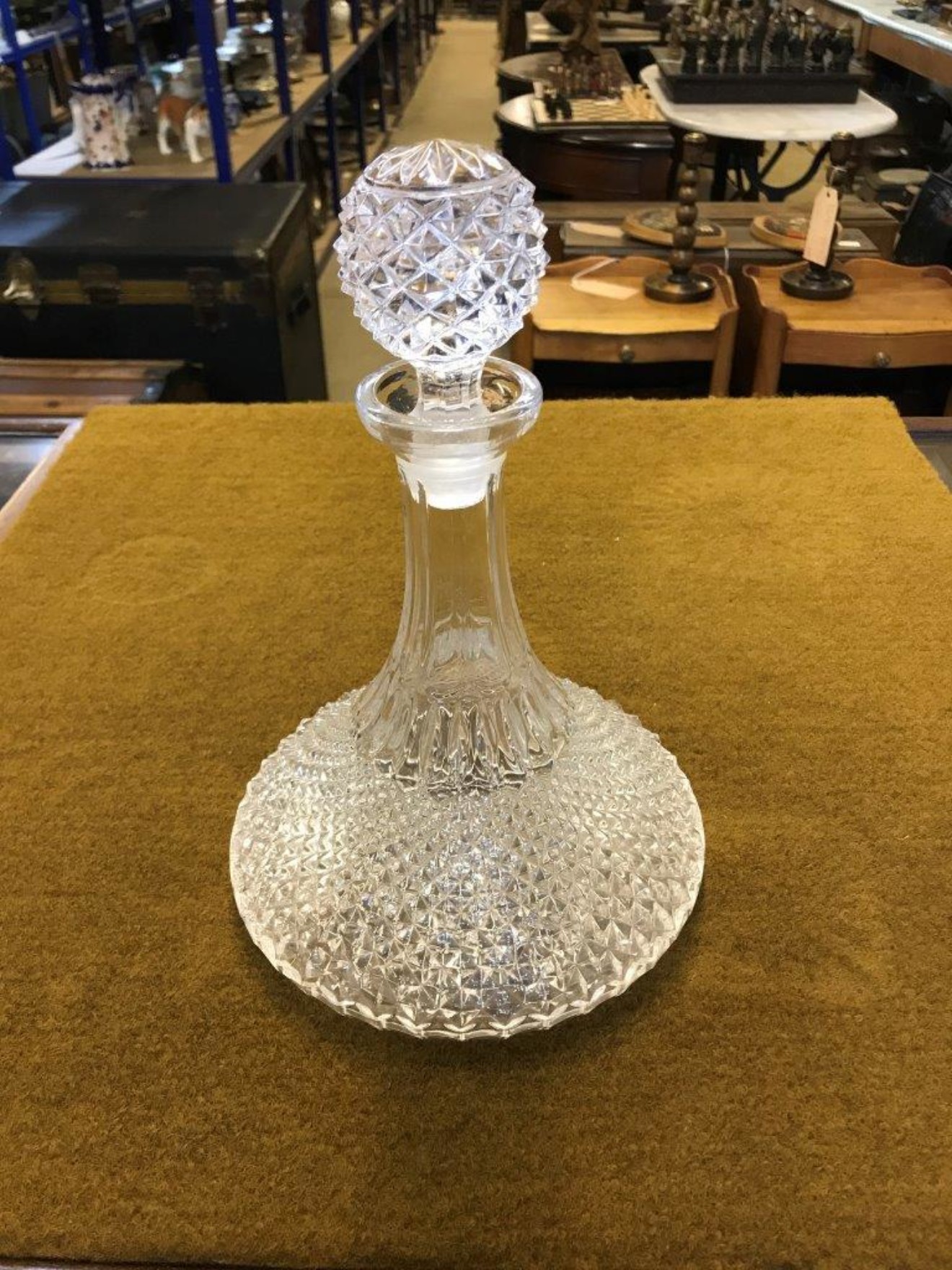 Crystal Glass Ships Decanter