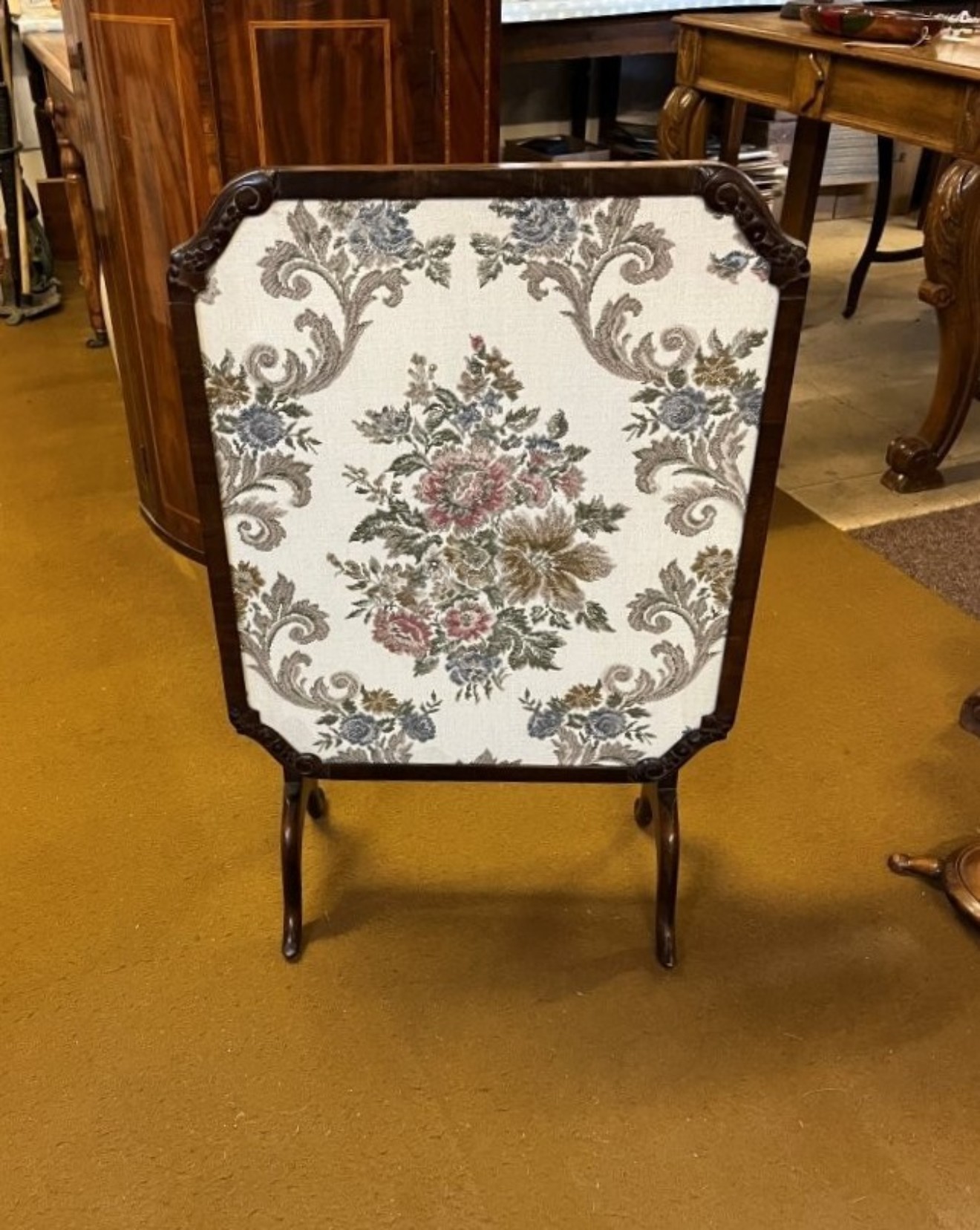 Antique Metamorphic Fire Screen / Table
