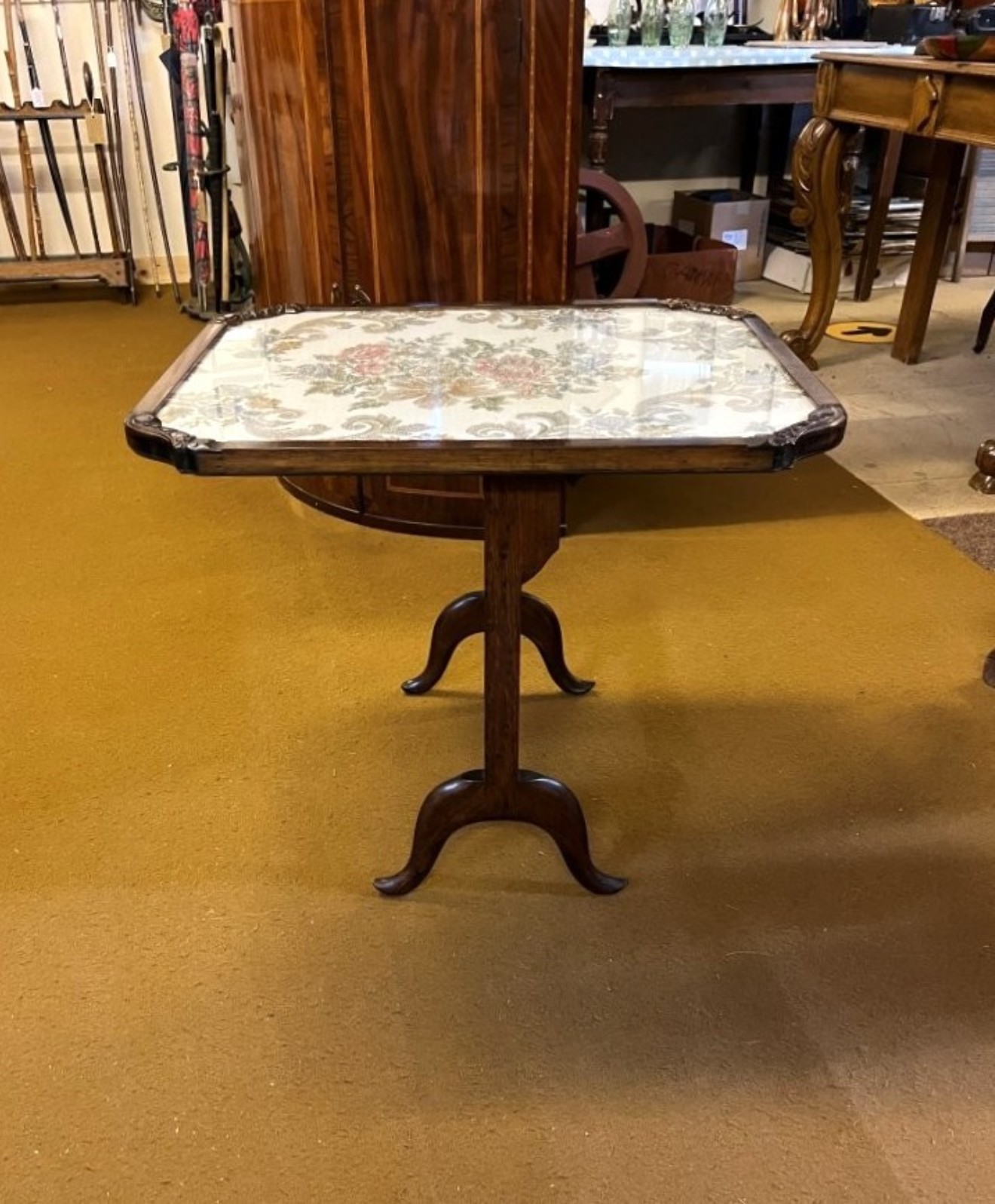 Antique Metamorphic Fire Screen / Table