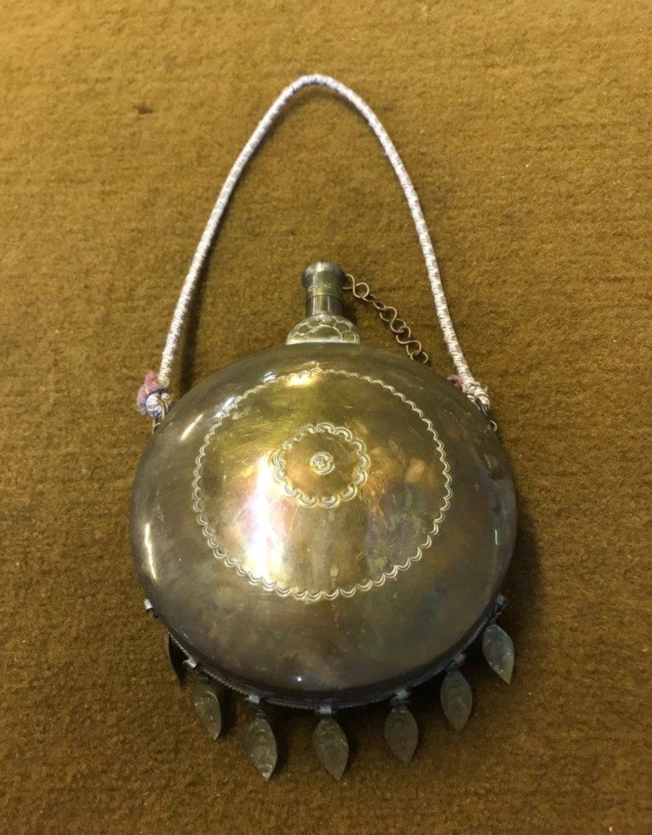 Vintage North African Copper Brass Powder / Water Flask