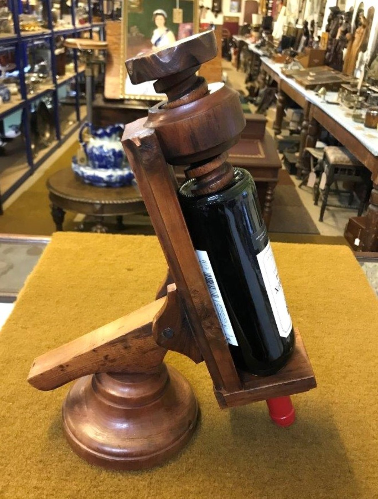 Vintage Wooden Wine Bottle Pourer / Dispenser