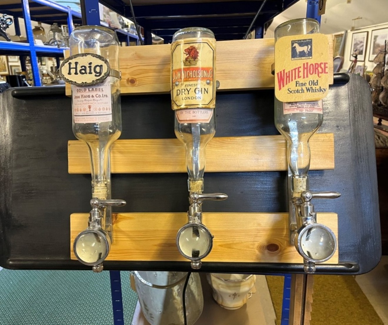 Vintage Set of 3 Spirit Optic Stands Haig Whisky, White Horse Whisky and Nicholson's Gin