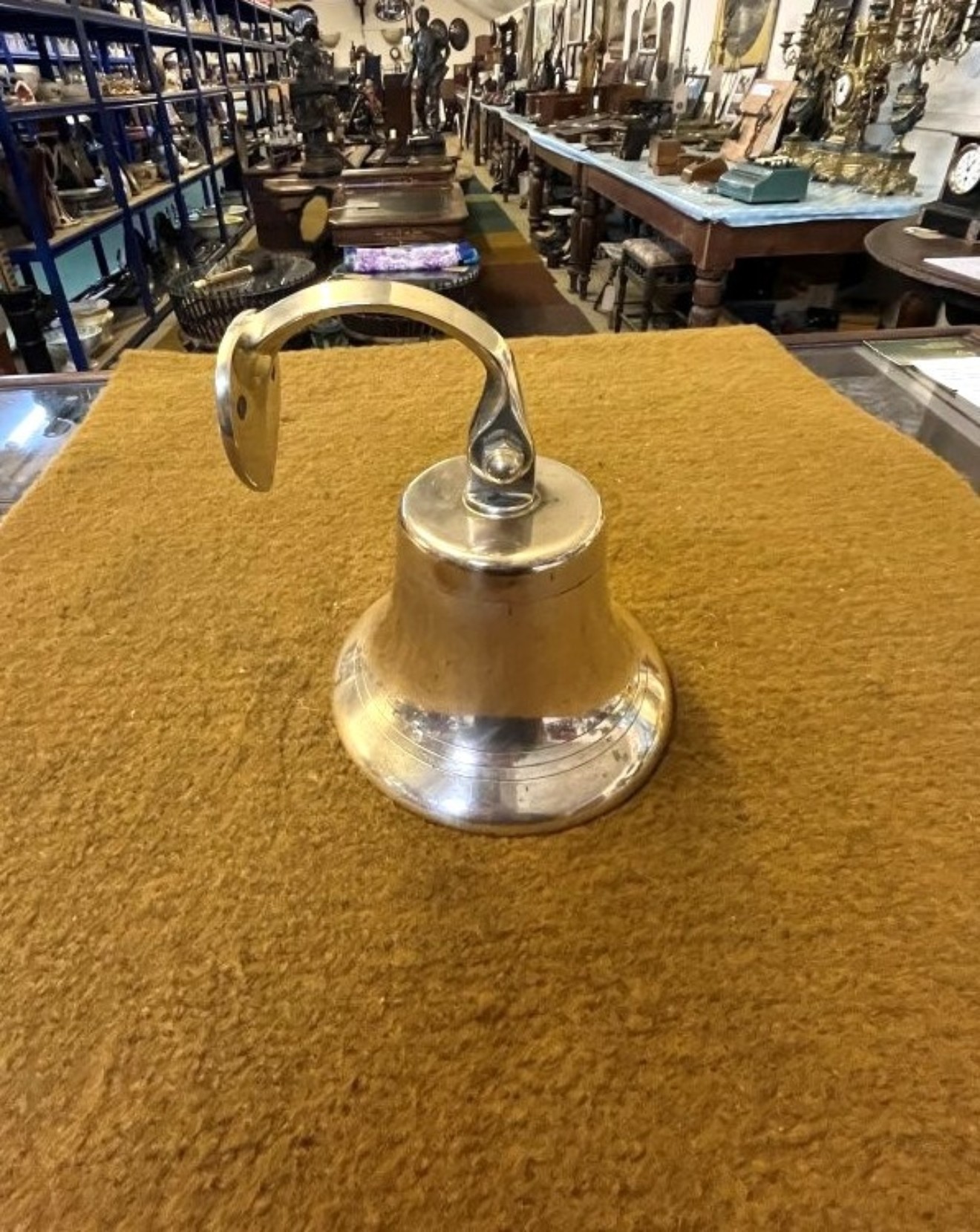 Vintage Brass Wall Mounted Bell Engraved Queen Elizabeth 2