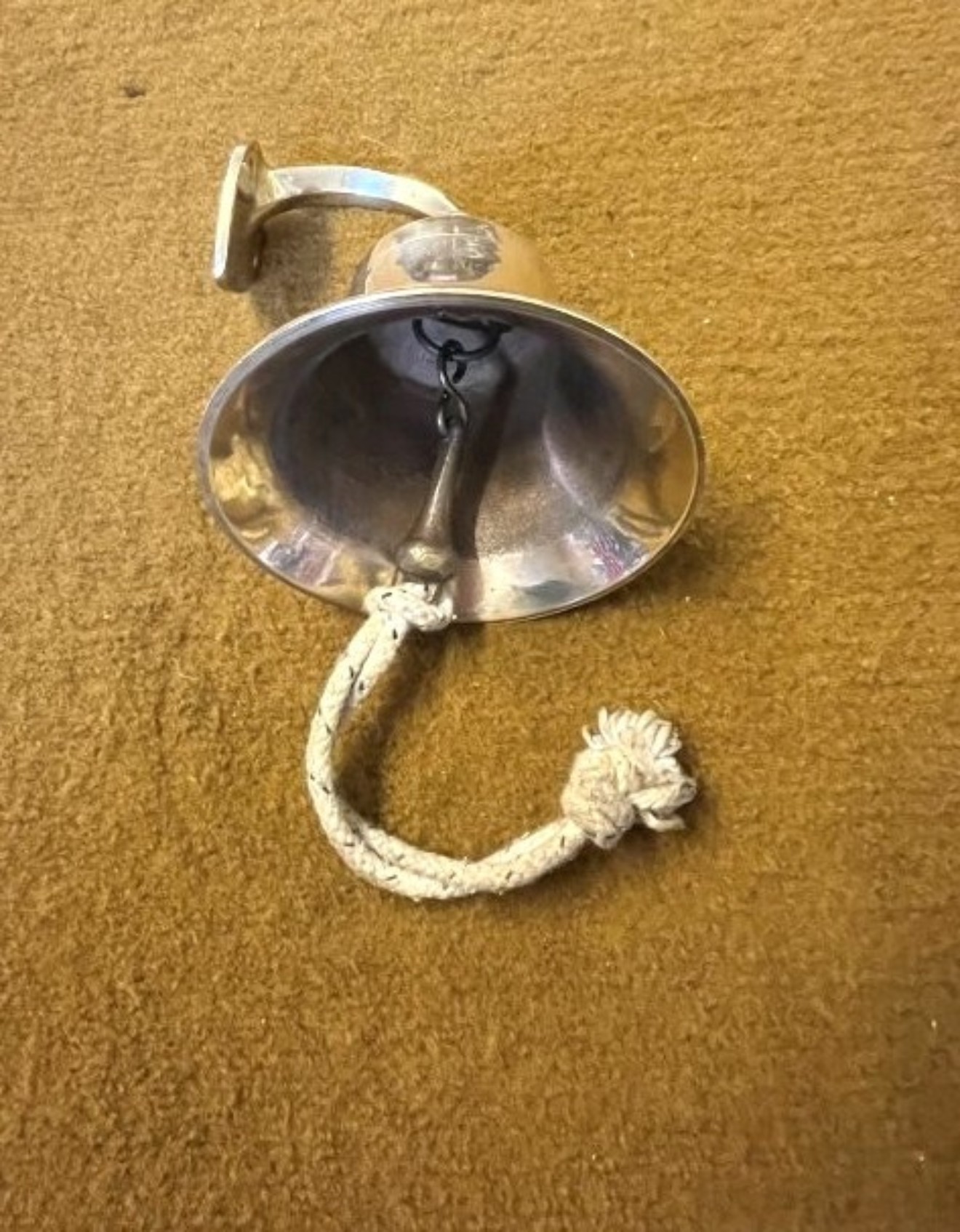 Vintage Brass Wall Mounted Bell Engraved Queen Elizabeth 2